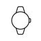 Smartwatch Line Icon. Round Electronic Wearable Smartwatch with Screen Linear Pictogram. Watch with Wireless Technology