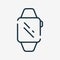 Smartwatch Linear Icon. Electronic Device or Gadget with Screen Line Pictogram. Wrist Watch Icon. Editable stroke