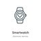 Smartwatch outline vector icon. Thin line black smartwatch icon, flat vector simple element illustration from editable electronic