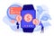 Smartwatch payment concept vector illustration.