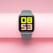 Smartwatch on a pink background,