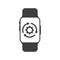 Smartwatch simple icon. Symbol of wearable smart watch device in glyph style. Electronic gadget for tracking sport