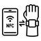 Smartwatch smartphone nfc icon, outline style