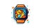 Smartwatch Sticker On White Background. Generative AI