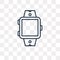 Smartwatch vector icon isolated on transparent background, linea