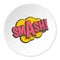 Smash, comic text sound effect icon circle