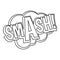 Smash, comic text sound effect icon, outline style
