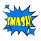 Smash, explosion speech bubble icon, cartoon style