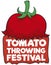 Smashed Tomato with Greeting Text Inviting You to Tomato Festival, Vector Illustration