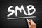 SMB - Small and Medium-Sized Business - are businesses whose personnel numbers fall below certain limits, acronym text concept on