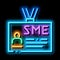 Sme Worker Badge With Photo neon glow icon illustration