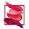 Smears lipstick on white background. Cosmetics commercial,