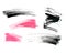 Smears of pink and black mascara. Watercolor illustration hand drawn. Set of isolated elements on a white background