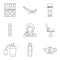 Smell icons set, outline style