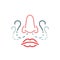 Smell loss icon, sign. Anosmia. Long-term covid effects. Editable vector illustration