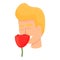 Smelling sense icon, cartoon style