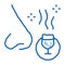 smelling wine testing doodle icon hand drawn illustration