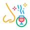 Smelling wine testing icon vector outline illustration