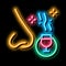 smelling wine testing neon glow icon illustration