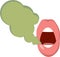 Smelly Mouth Suffering from Halitosis Vector Concept Illustration