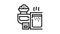 smelting sand glass manufacturing equipment line icon animation
