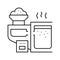 smelting sand glass manufacturing equipment line icon vector illustration