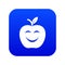 Smile apple icon blue vector