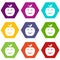 Smile apple icons set 9 vector