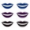Smile, blue and black lips. Gothic, extreme makeup. vector