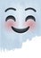 Smile and Blushing Emotion Face with happy eyes on paint background.