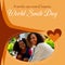 A smile can mend hearts world smile day text and biracial mother and daughter smiling