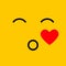 Smile cartoon line emoticon blowing a kiss, emoji face