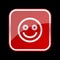 Smile character emoticon with button shape