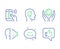 Smile chat, Face id and Bitcoin pay icons set. Employee hand, Idea head and Like signs. Vector