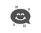 Smile chat icon. Happy face sign. Emoticon speech bubble. Vector