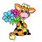 Smile cow gift bouquet flowers illustration character cartoon