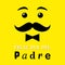 Smile emoji with Spanish lettering Feliz dia del Padre