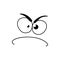 Smile emoticon, angry cartoon emoji face