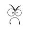 Smile emoticon, gloomy sad face cartoon emoji line