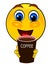 Smile emoticons drink coffee