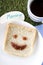 Smile face on bread