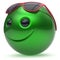 Smile face green cheerful head ball sphere emoticon cartoon