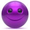 Smile face head ball purple cheerful sphere emoticon cartoon