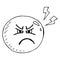Smile face icon. Vector illustration face with emotions. Hand drawn angry face