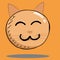 Smile face icon. Vector illustration face with emotions. Hand drawn cute cat face