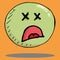 Smile face icon. Vector illustration face with emotions. Hand drawn dead face