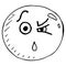 Smile face icon. Vector illustration face with emotions. Hand drawn distrust face