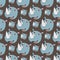 Smile face Rhino cartoon seamless pattern for background and wallpaper