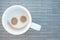 Smile face shape of hot cappuccino coffee. Have a nice day concept