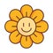 smile flower cartoon retro